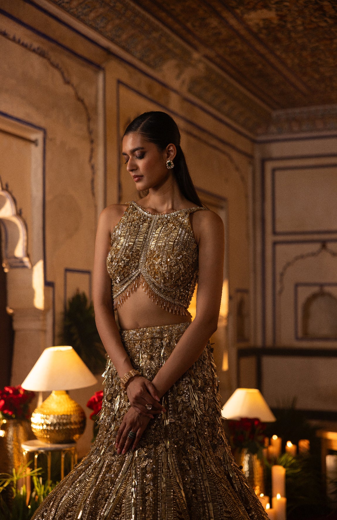 Gold Fish Cut Lehenga – House of Sikka online